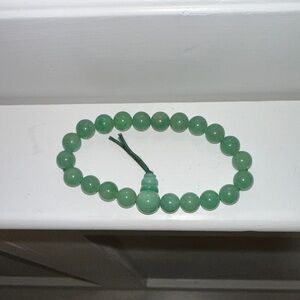 Green Beaded Bracelet & coordinating stud earrings